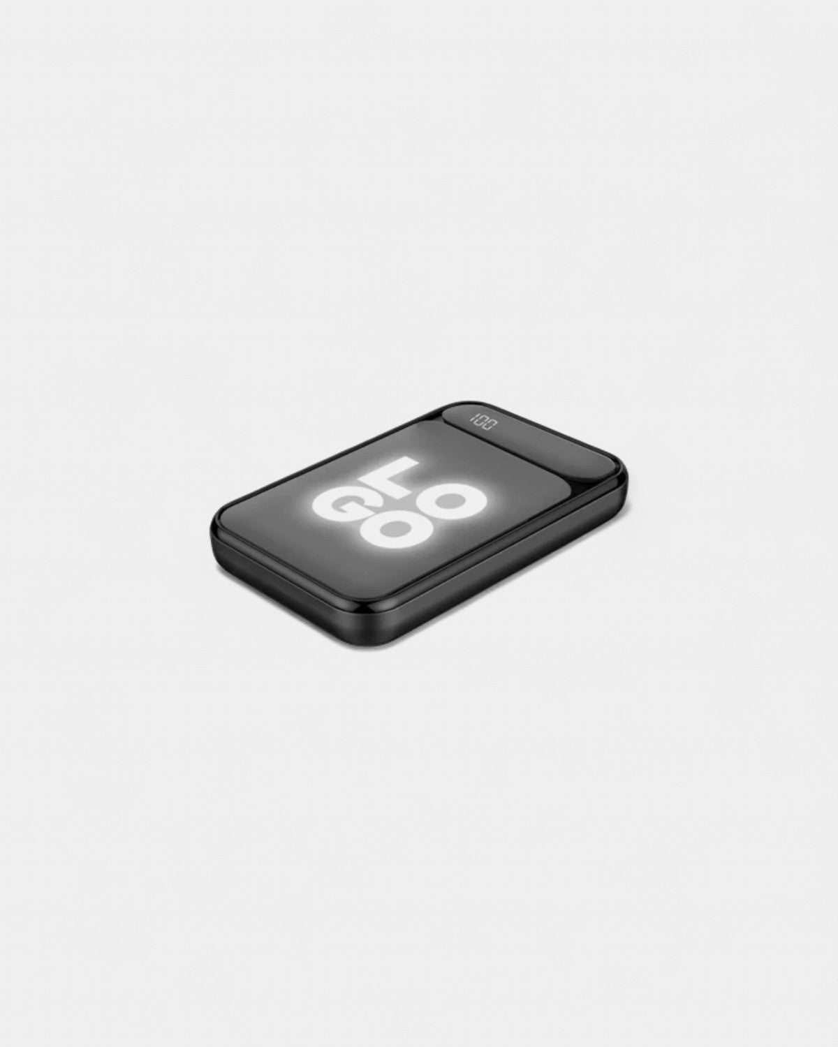 External battery with customizable illuminated logo